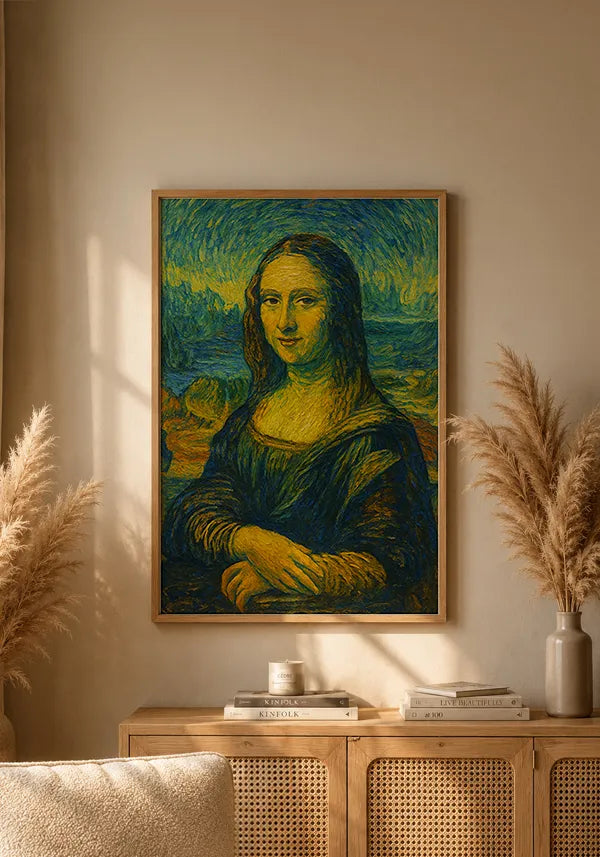 Quadro Monalisa no estilo Van Gogh