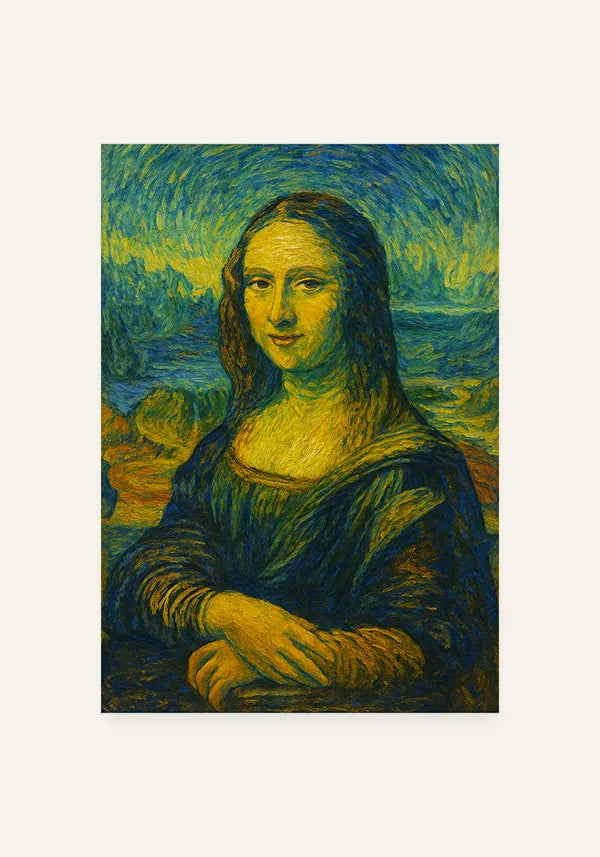 Quadro Monalisa no estilo Van Gogh