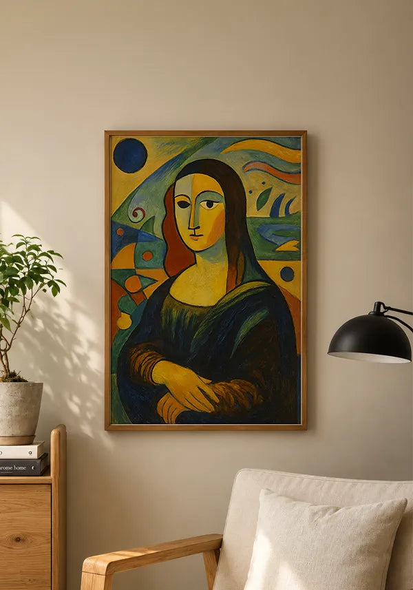 Quadro Monalisa no estilo Kandinsky