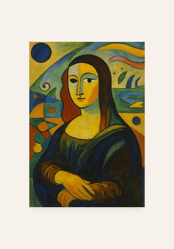 Quadro Monalisa no estilo Kandinsky