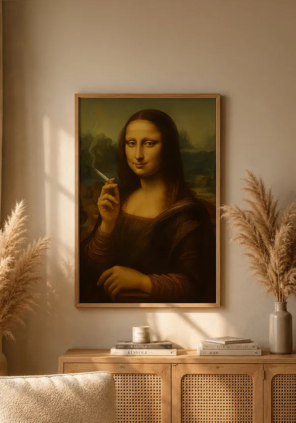 Quadro Monalisa Fumando