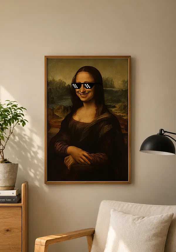 Quadro Monalisa com Óculos de Gangster