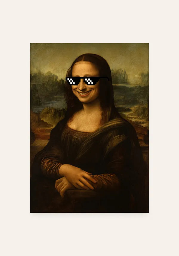 Quadro Monalisa com Óculos de Gangster