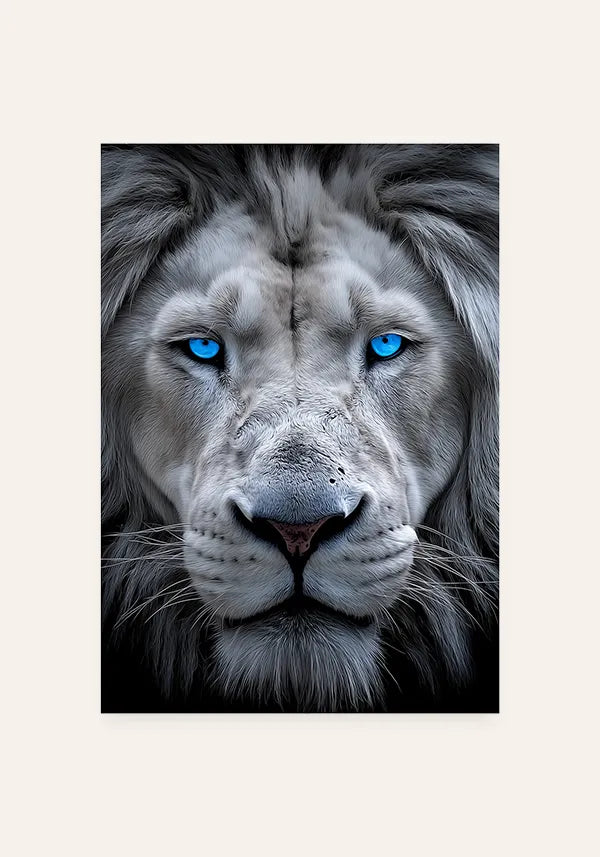 Quadro Leão Olho Azul