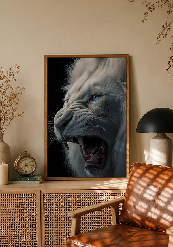 Quadro Leão Olho Azul Ferroz