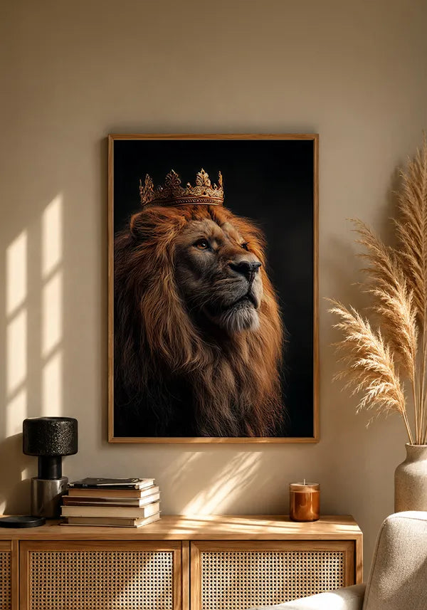 Quadro de Leão com Coroa