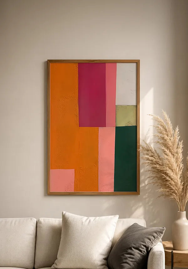 Quadro Colorido Abstrato em Tons Quentes I