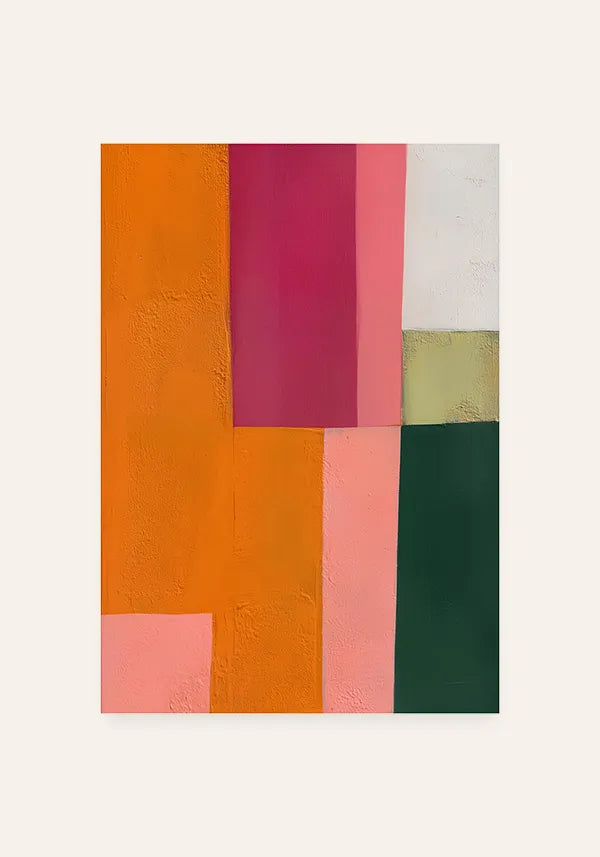 Quadro Colorido Abstrato em Tons Quentes I