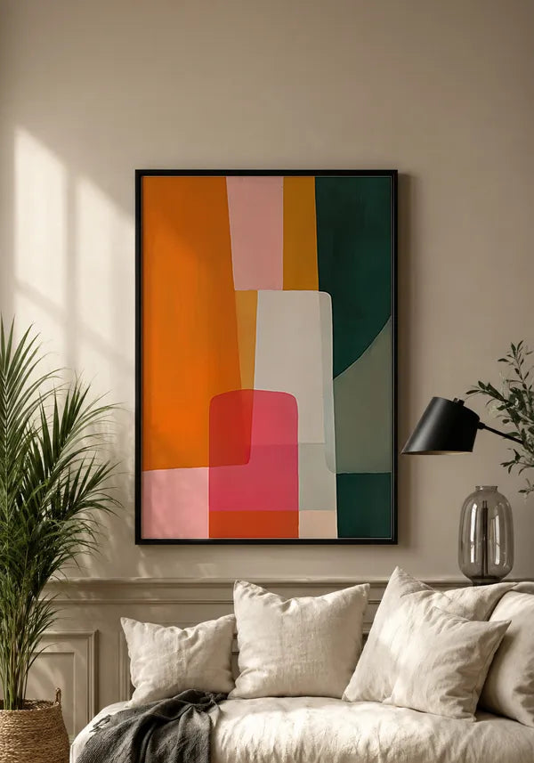 Quadro Colorido Abstrato em Tons Quentes II