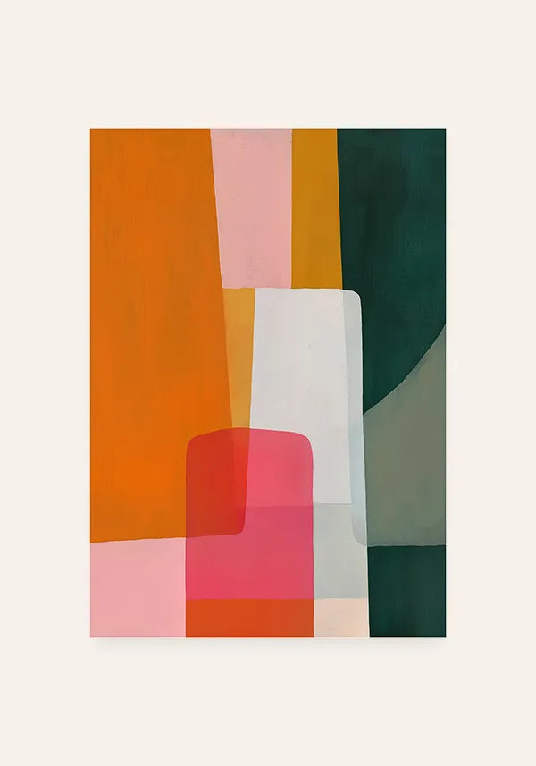 Quadro Colorido Abstrato em Tons Quentes II