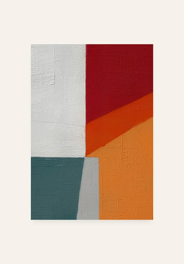Quadro Abstrato Colorido em Blocos Quentes I