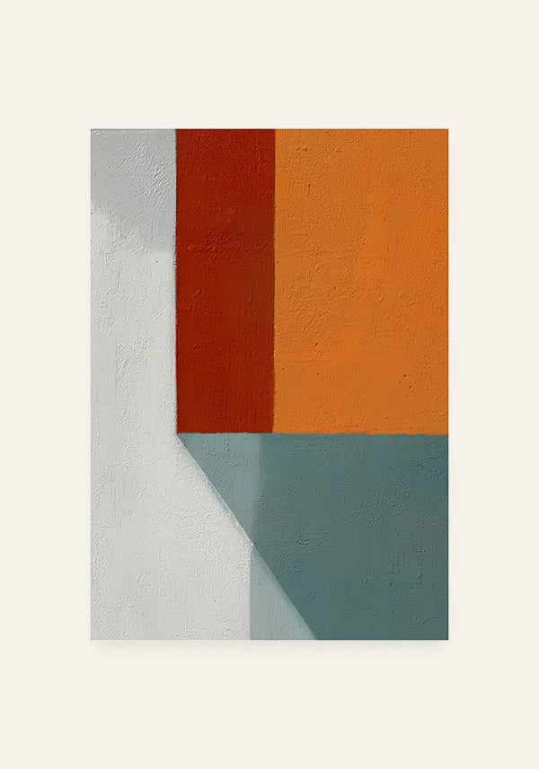 Quadro Abstrato Colorido em Blocos Quentes II