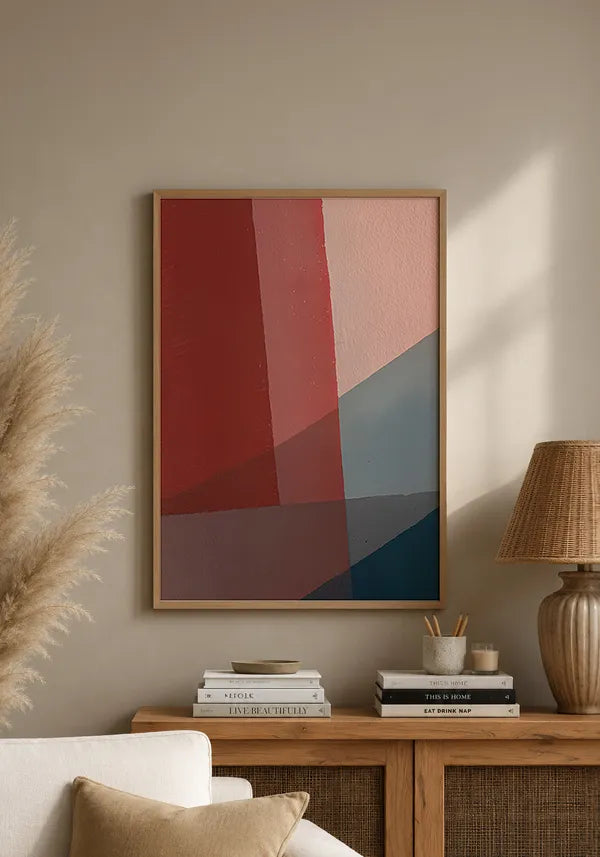 Quadro Moderno Abstrato Vermelho e Azul I