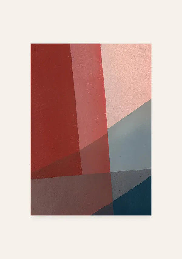 Quadro Moderno Abstrato Vermelho e Azul I