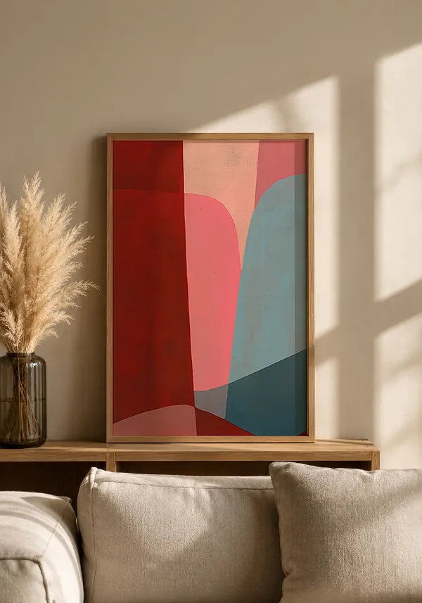 Quadro Moderno Abstrato Vermelho e Azul II