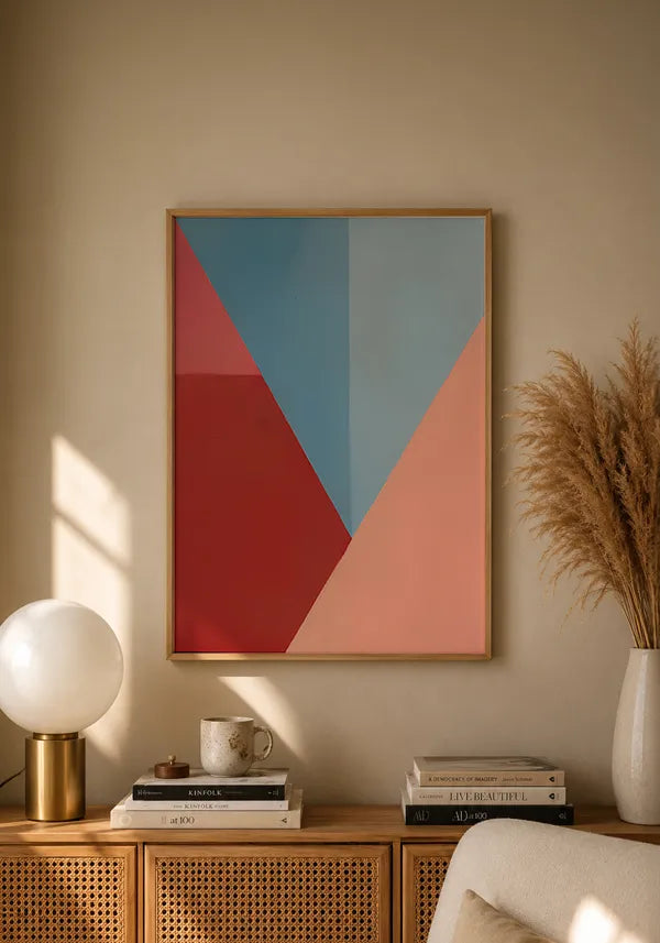 Quadro Abstrato Azul e Rosa I