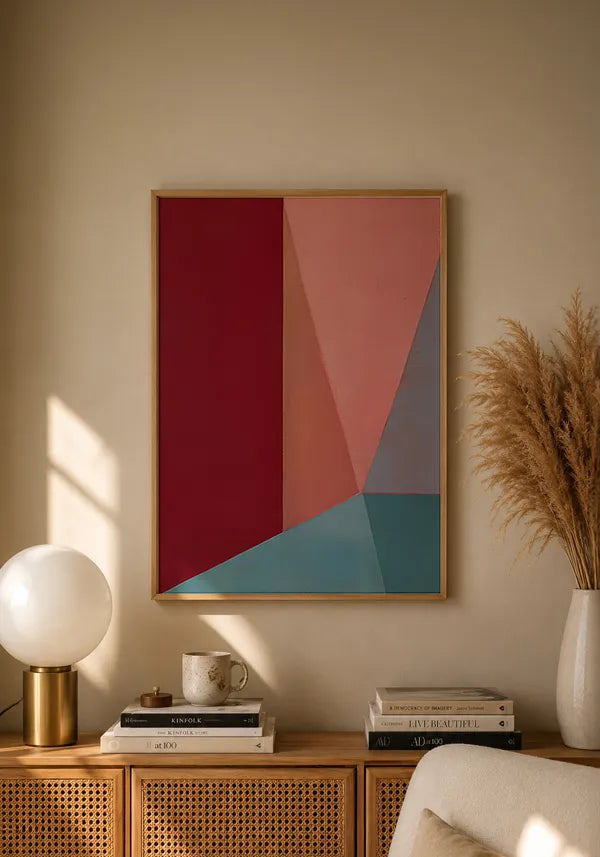 Quadro Abstrato Azul e Rosa II