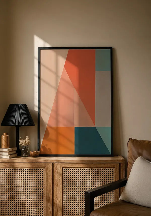 Quadro Geométrico Abstrato em Tons Quentes I