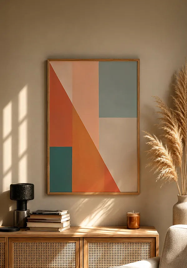 Quadro Geométrico Abstrato em Tons Quentes II