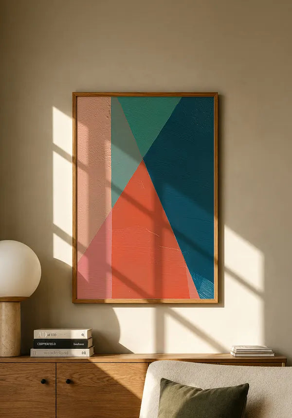 Quadro Minimalista Abstrato Tons Quentes e Frios I