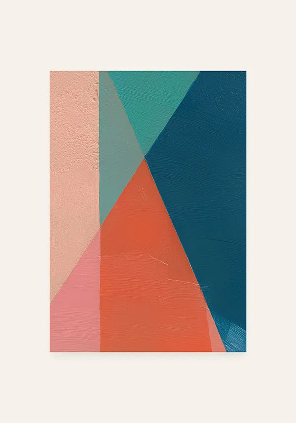Quadro Minimalista Abstrato Tons Quentes e Frios I