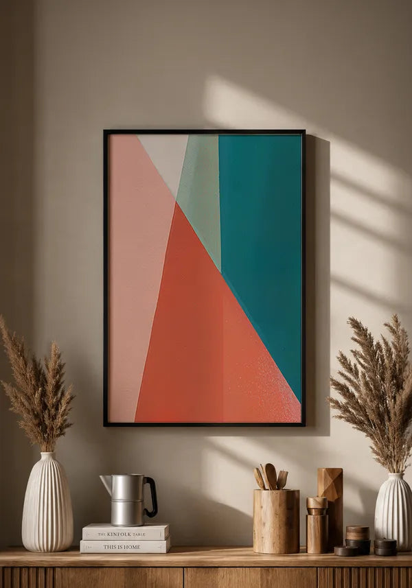 Quadro Minimalista Abstrato Tons Quentes e Frios II