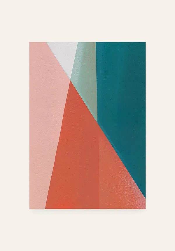 Quadro Minimalista Abstrato Tons Quentes e Frios II