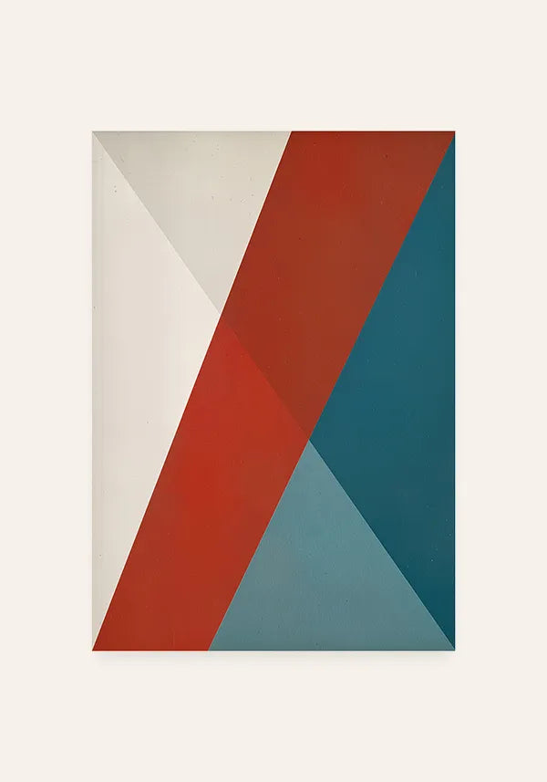 Quadro Geométrico Abstrato Vermelho e Azul I