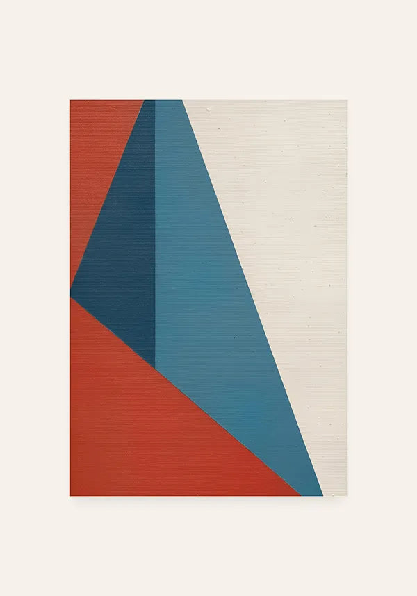 Quadro Geométrico Abstrato Vermelho e Azul II