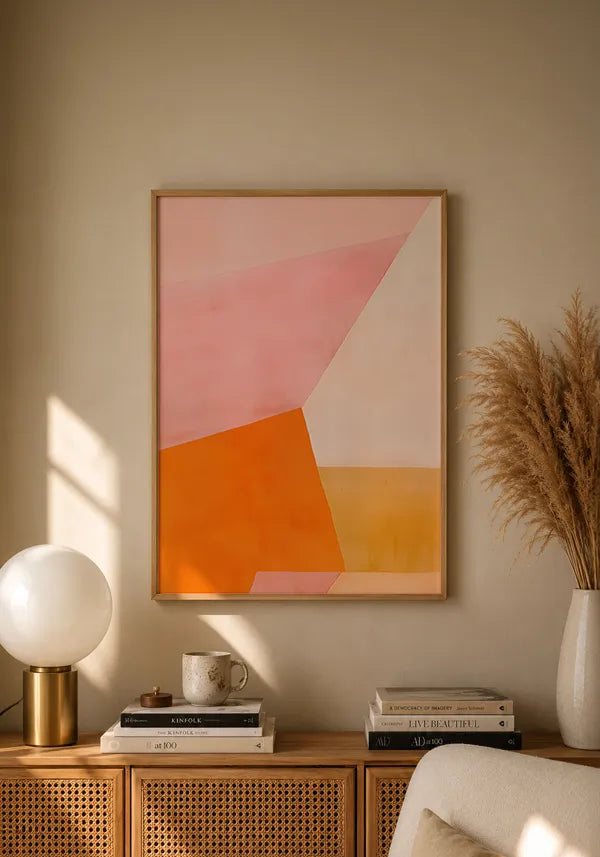Quadro Abstrato Laranja e Rosa I