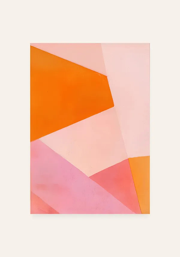Quadro Abstrato Laranja e Rosa II
