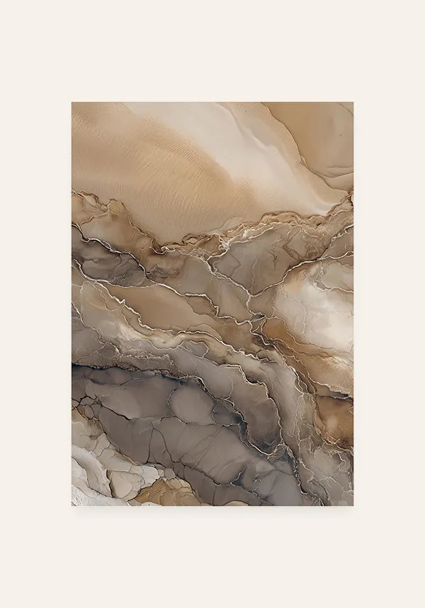 Quadro Abstrato Mármore Ônix em Tons Terrosos I