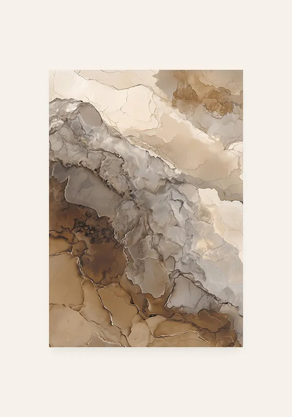 Quadro Abstrato Mármore Ônix em Tons Terrosos II