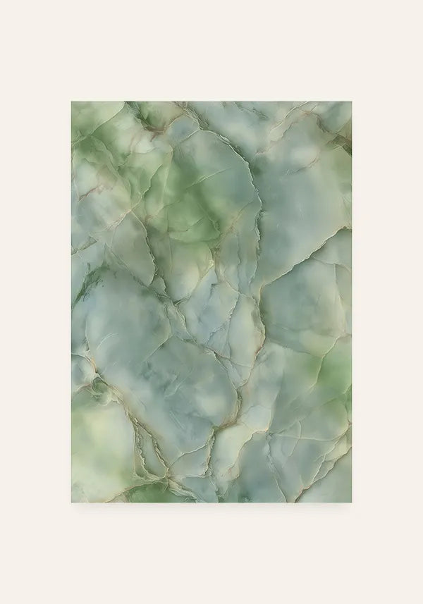 Quadro Abstrato Mármore em Tons de Verde I