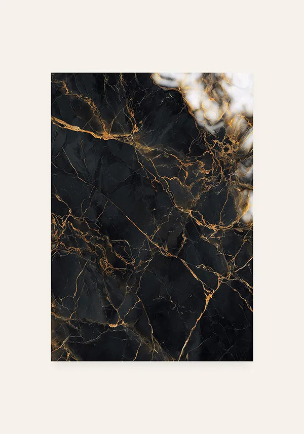 Quadro Preto com Dourado Marmorizado I