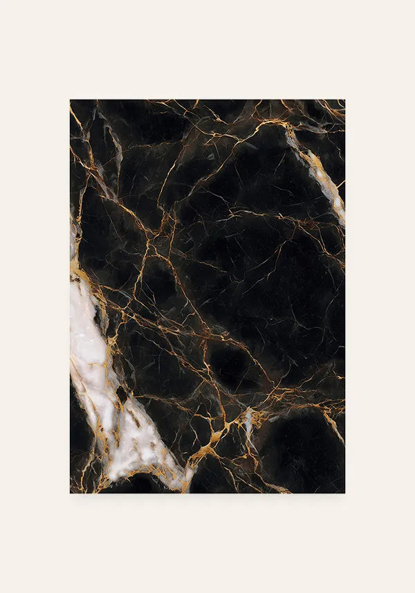 Quadro Preto com Dourado Marmorizado II