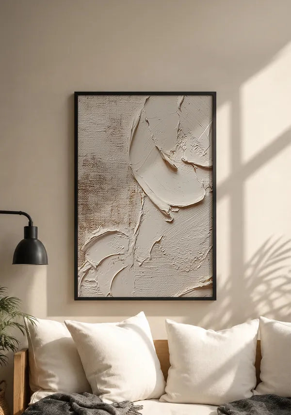 Quadro Abstrato Efeito Camadas Off-White I
