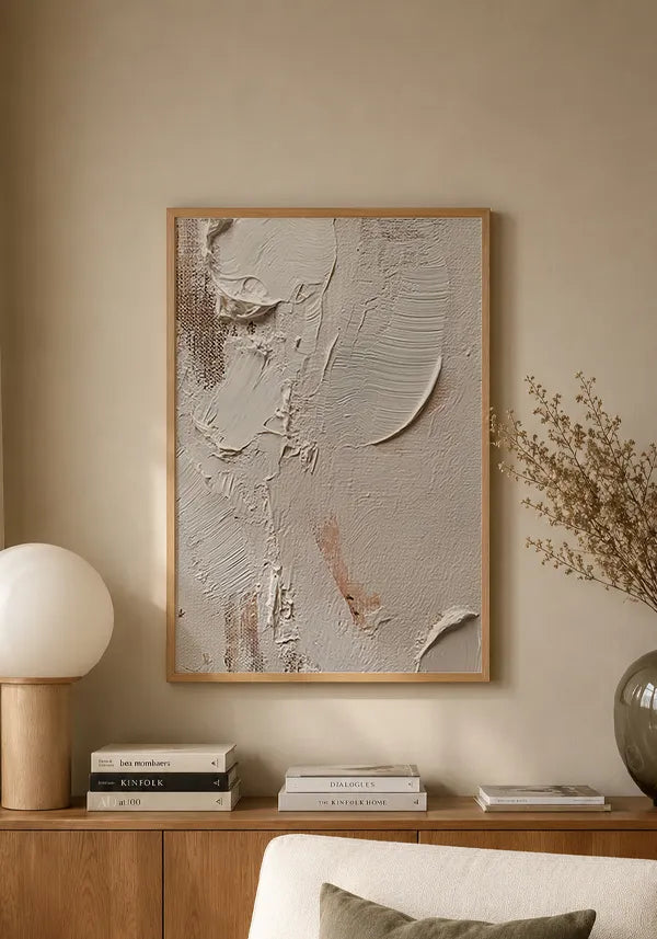 Quadro Abstrato Efeito Camadas Off-White II