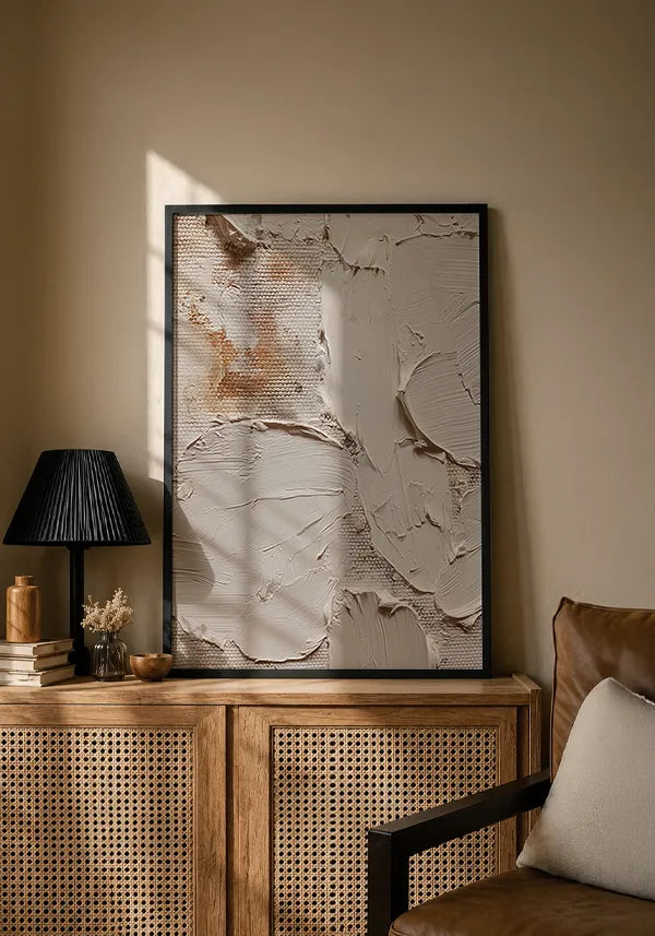 Quadro Abstrato Efeito Camadas Off-White III