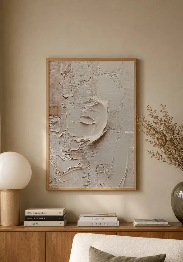 Quadro Abstrato Efeito Camadas Off-White IV
