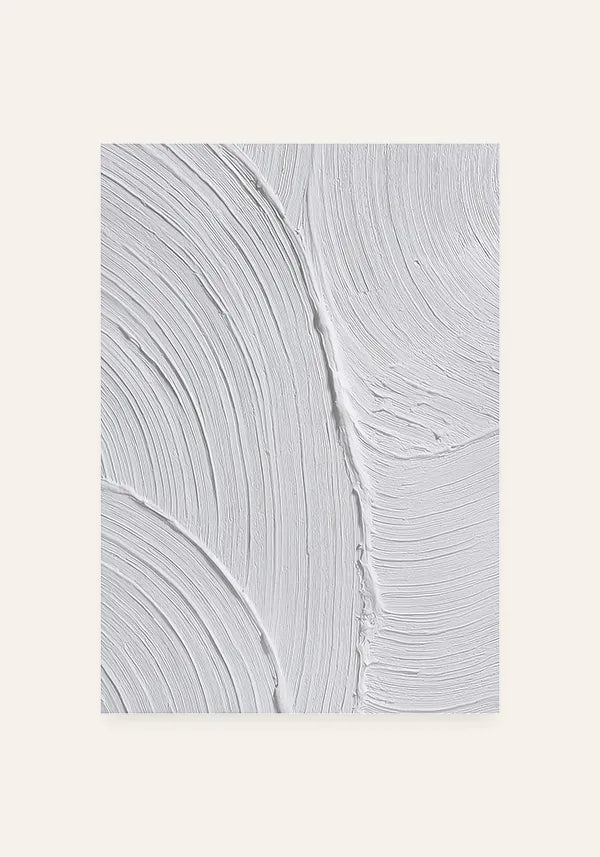 Quadro Abstrato Efeito Textura em Gesso Branco I