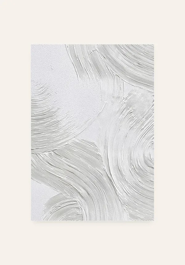 Quadro Abstrato Efeito Textura em Gesso Branco II