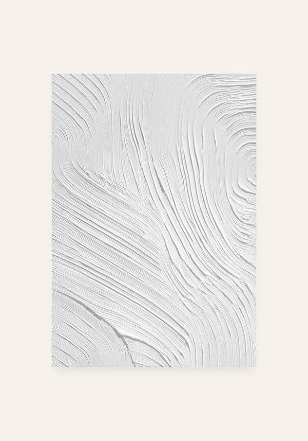 Quadro Abstrato Efeito Textura em Gesso Branco III