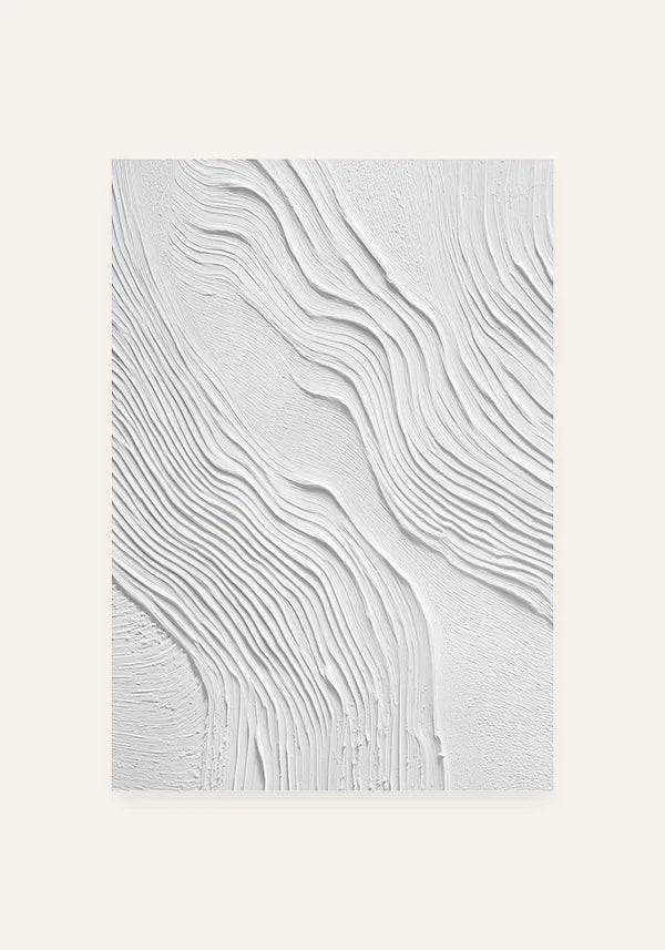 Quadro Abstrato Efeito Textura em Gesso Branco IV