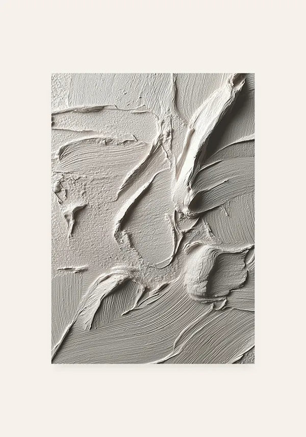Quadro Abstrato Efeito Camadas de Gesso em Tons de Areia I