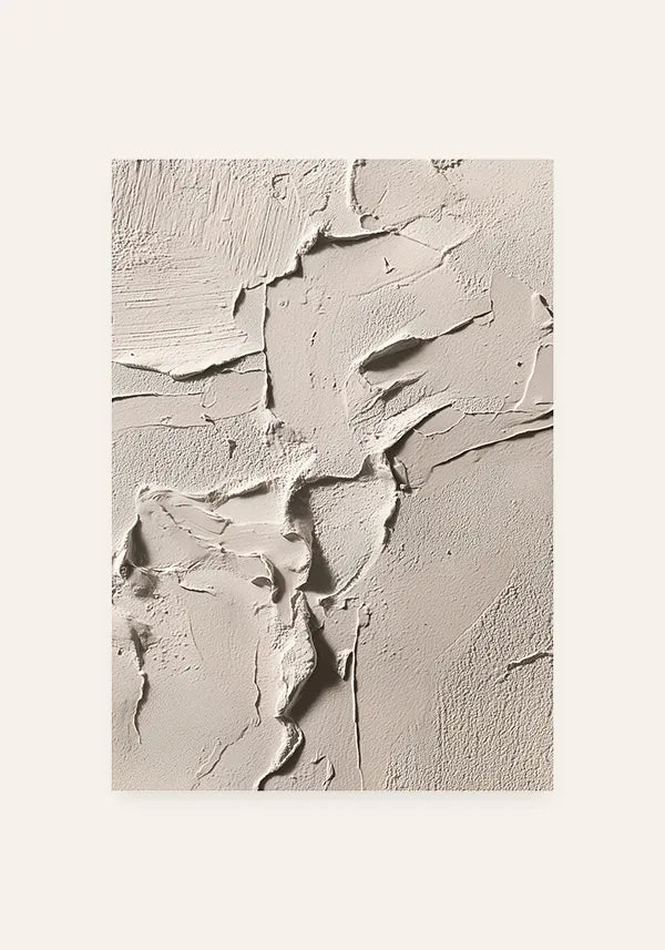 Quadro Abstrato Efeito Camadas de Gesso em Tons de Areia II