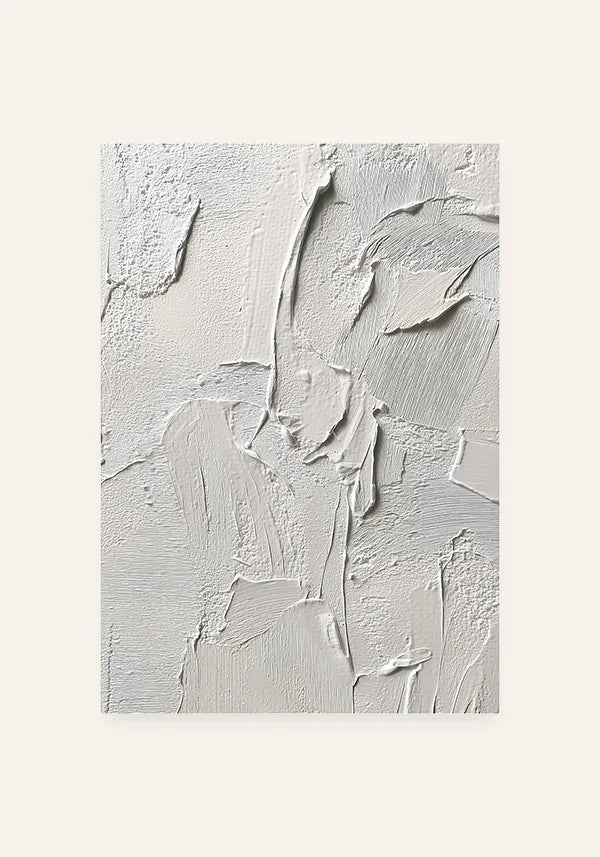 Quadro Abstrato Efeito Relevo Orgânico Off White IV