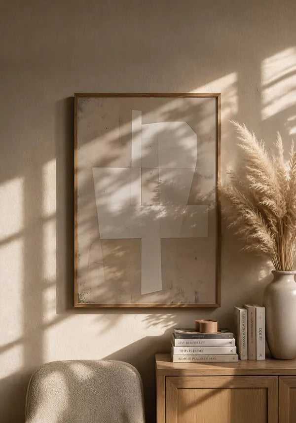 Quadro Abstrato Estilo Recortes Off-White I