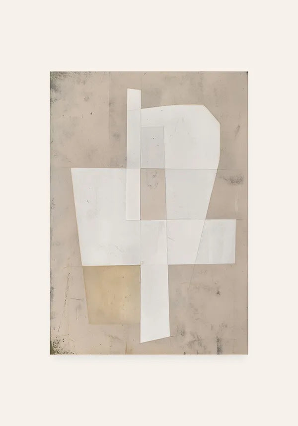 Quadro Abstrato Estilo Recortes Off-White I