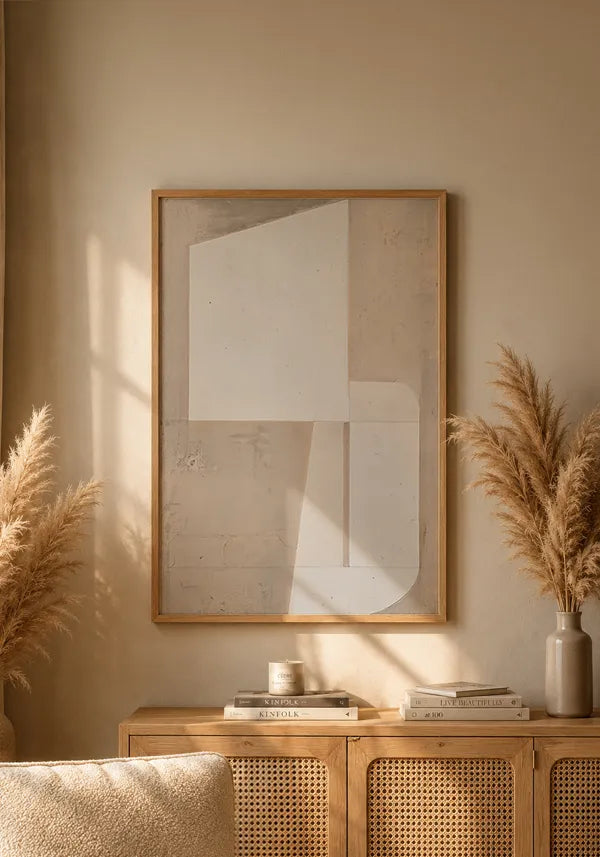 Quadro Abstrato Estilo Recortes Off-White II